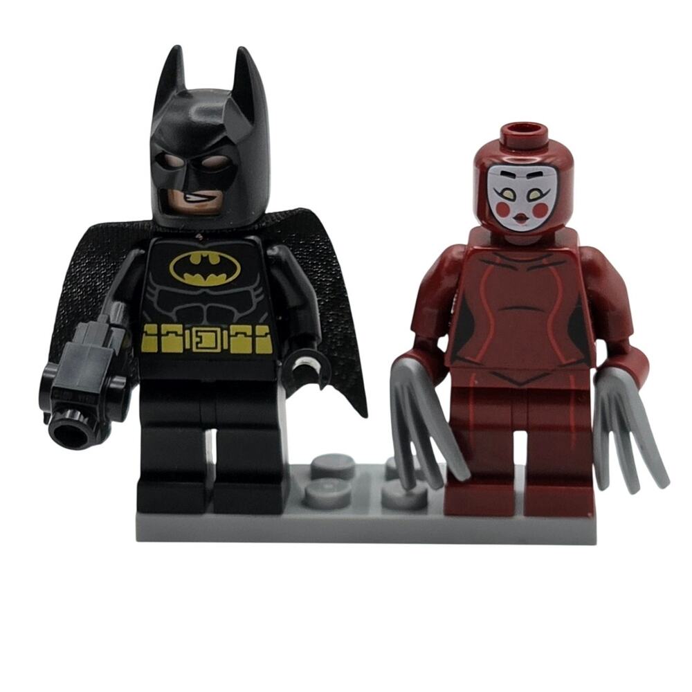 Lego DC Batman With Yellow Utility Belt And Kabuki Twin Minifigure Lot VG